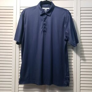 Greg‎ Norman ML75 PlayDry Polo Men's M Blue Pinwheel Print 3-Button Lightweight